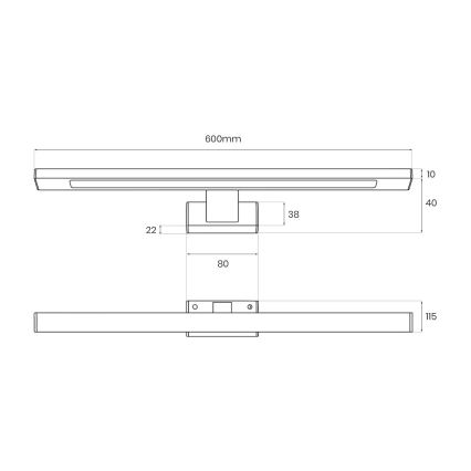 Illuminazione a specchio LED per bagno SHINE LED/13,8W/230V 60 cm IP44 oro