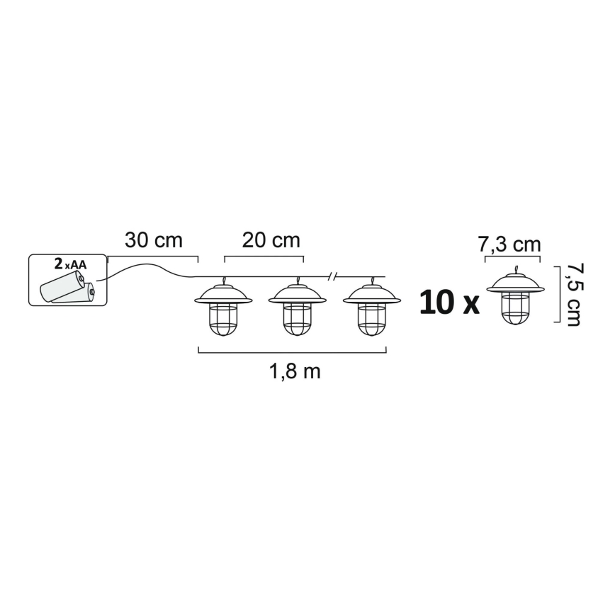 Illuminazione decorativa LED da esterno LOFT 10xLED/2xAA