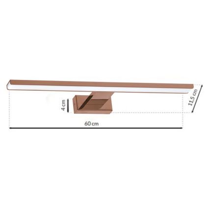 Illuminazione LED per specchio da bagno SHINE, 13,8 W/230 V, 60 cm, IP44, oro rosa