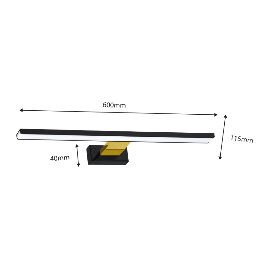 Illuminazione LED per specchio da bagno SHINE LED/13,8W/230V IP44 nero/oro