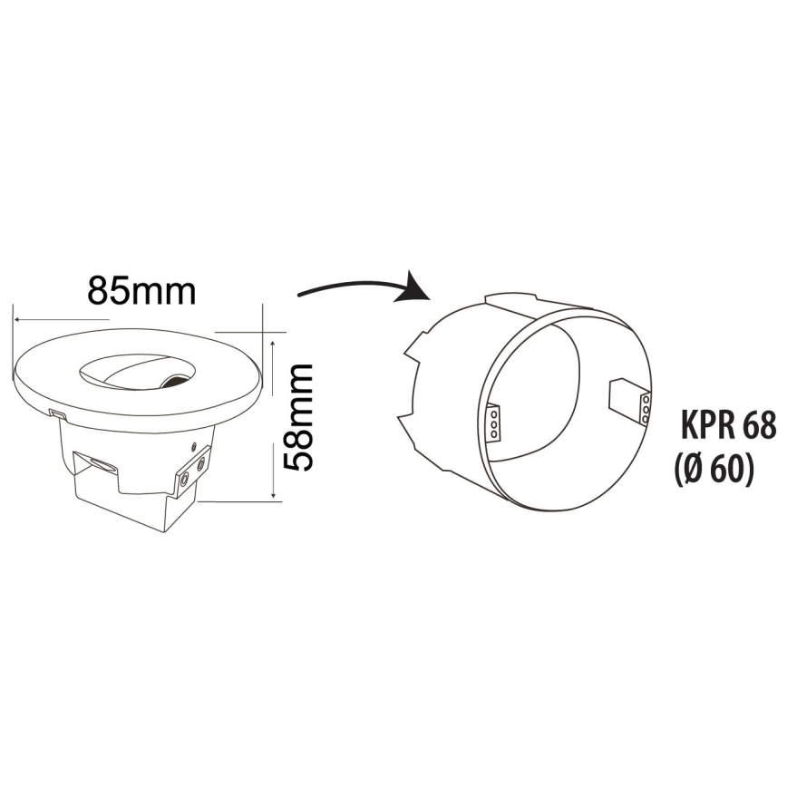 Illuminazione scale LED da esterno DECENTLY LED/1,5W/230V 3000/4000/6000K IP44 nero