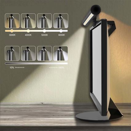 Illuminazione a LED dimmerabile con touch per monitor LED/5W/5V 3000/4000/5000/6000K 42 cm nero