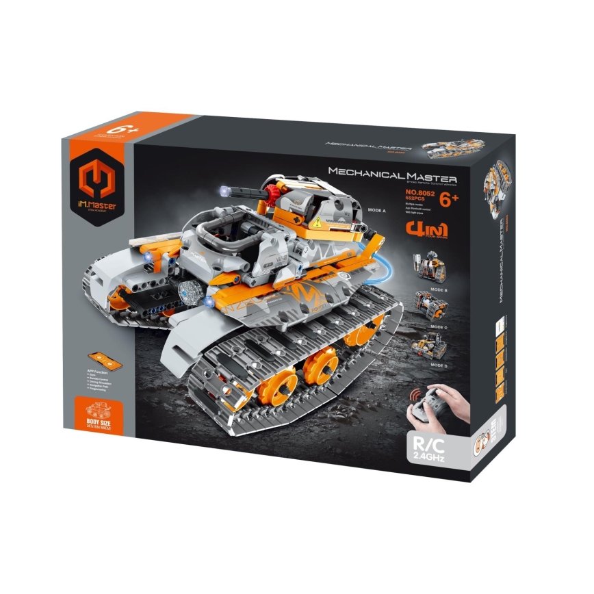 iM.Master - Kit de construction char 4 en 1 2xAA 554 pièces + télécommande