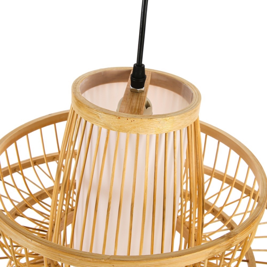 Lampadario a sospensione con filo PINCHOS 1xE27/40W/230V diametro 45 cm bambù