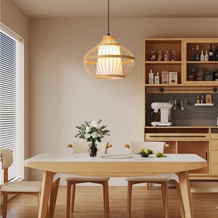 Hängeleuchte PINCHOS 1xE27/40W/230V d 40 cm Bambus
