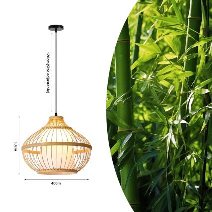 Hängeleuchte PINCHOS 1xE27/40W/230V d 40 cm Bambus