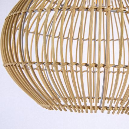 Lampadario a sospensione con filo PELO 1xE27/40W/230V diametro 40 cm rattan