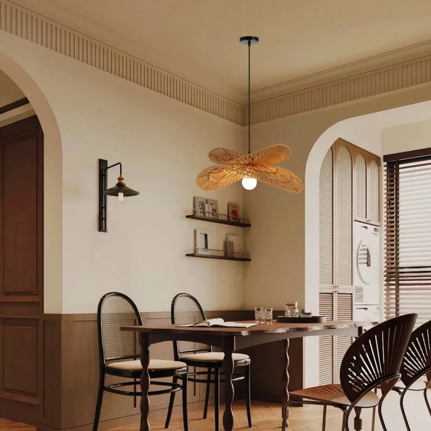 Lampadario a sospensione con filo MARIPOSA 1xE27/40W/230V diametro 50 cm iuta