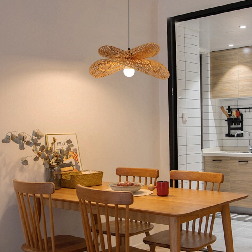 Lampadario a sospensione con filo MARIPOSA 1xE27/40W/230V diametro 50 cm iuta