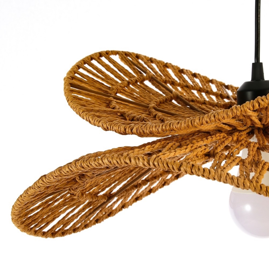 Lampadario a sospensione con filo MARIPOSA 1xE27/40W/230V diametro 80 cm iuta