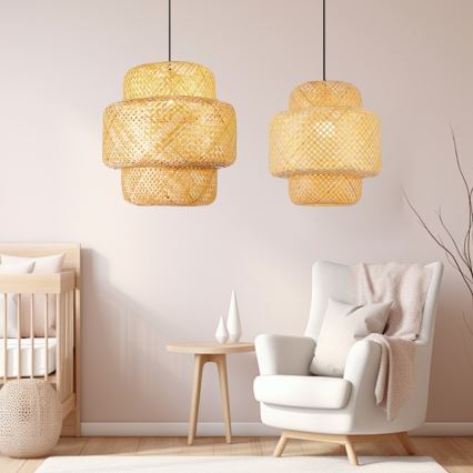 Suspension filaire HILO 1xE27/40W/230V d. 38 cm bambou
