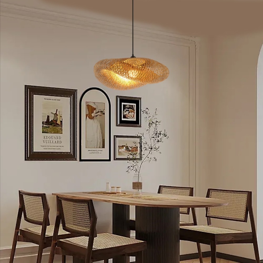Lampadario a sospensione con filo HILO 1xE27/40W/230V diametro 60 cm bambù