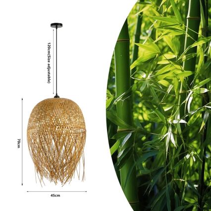 Hängeleuchte HILO 1xE27/40W/230V d 45 cm Bambus