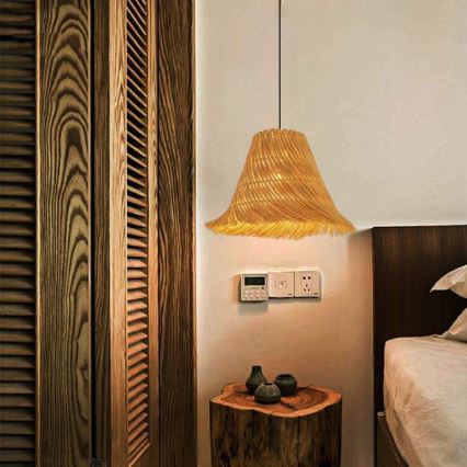 Suspension filaire NATURALEZA 1xE27/40W/230V d. 45 cm rotin