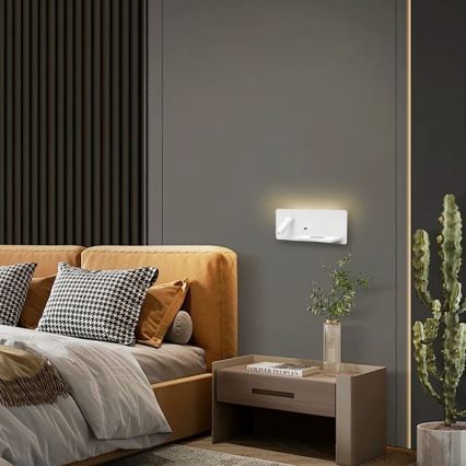Immax 08285L - LED Faretto da parete con ripiano, porta USB e ricarica wireless Be PREPARE LED/3W/230V + LED/3W bianco