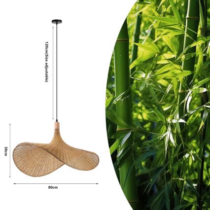 Immax 08290L - Suspension filaire SOMBRERO 1xE27/40W/230V d. 80 cm rotin
