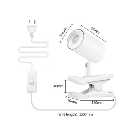Lampe à pince PUNTO 1xGU10/9W/230V blanche
