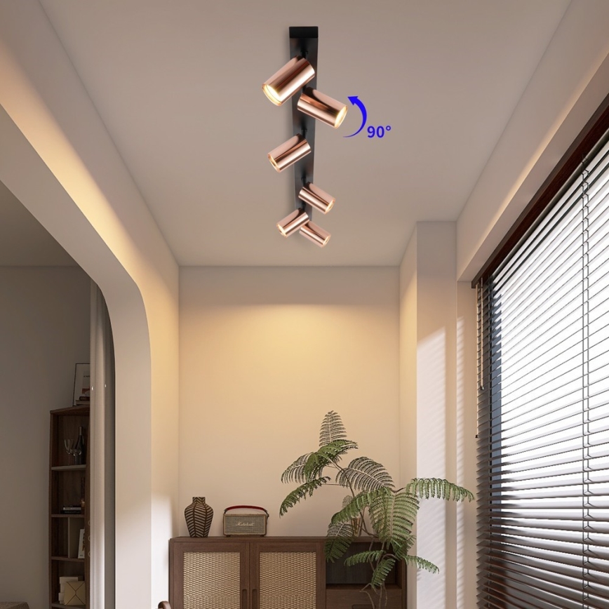 Deckenstrahler PUNTO 6xGU10/9W/230V Roségold