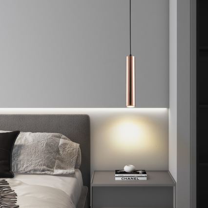 Suspension sur câble PUNTO 1xGU10/9W/230V or rose