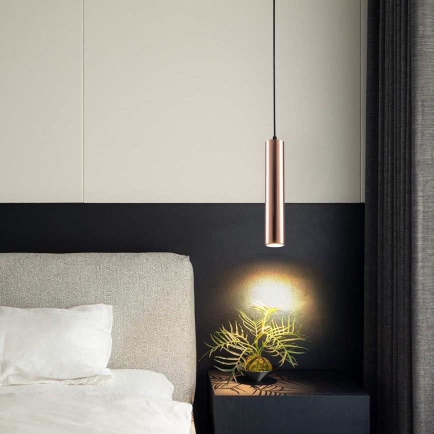 Suspension sur câble PUNTO 1xGU10/9W/230V or rose