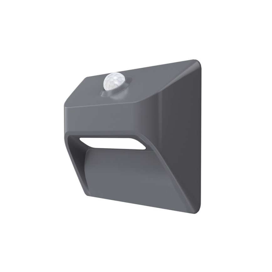 Wiederaufladbare LED-Treppenleuchte mit Bewegungs- und Dämmerungssensor STEP LIGHT LED/0,3W/3,7V 2200 mAh IP53 grau
