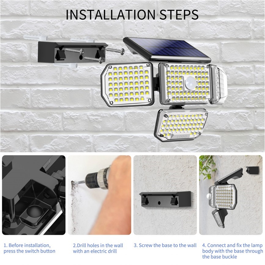 Applique LED solare con sensore LED/5W/5,5V IP65
