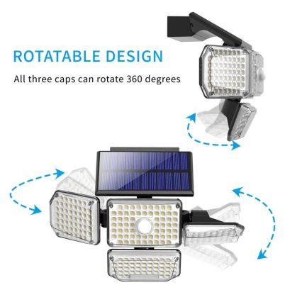 Applique LED solare con sensore LED/5W/5,5V IP65
