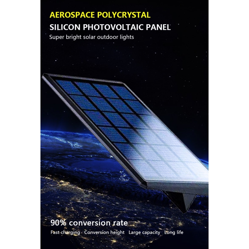 Applique a LED solare con sensore LED/2,6W/5,5V IP65 nero