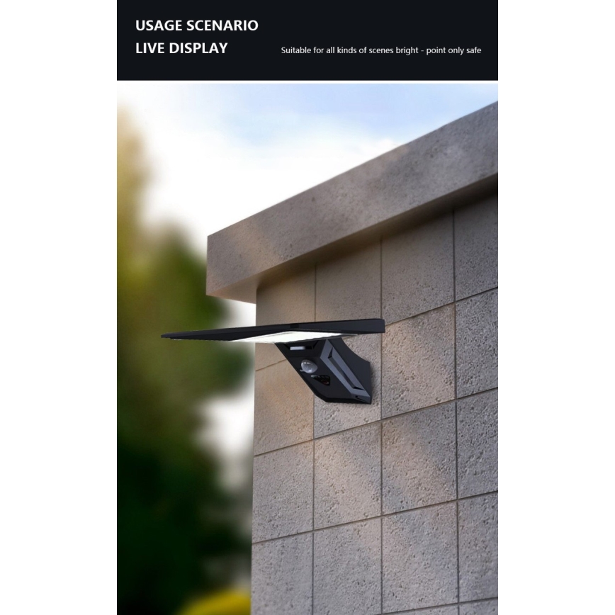 Applique murale solaire LED avec détecteur LED/2,6W/5,5V IP65 anthracite