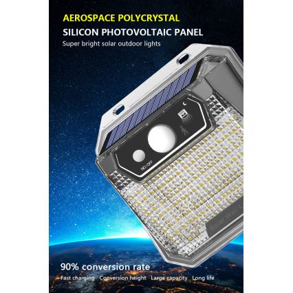 Applique LED solare con sensore LED/3W/5,5V IP65