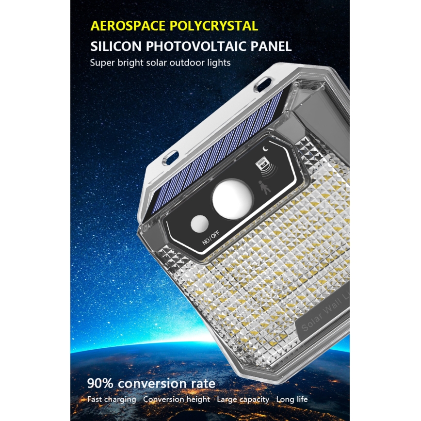 Applique LED solare con sensore LED/3W/5,5V IP65
