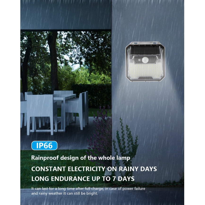 Applique LED solare con sensore LED/3W/5,5V IP65