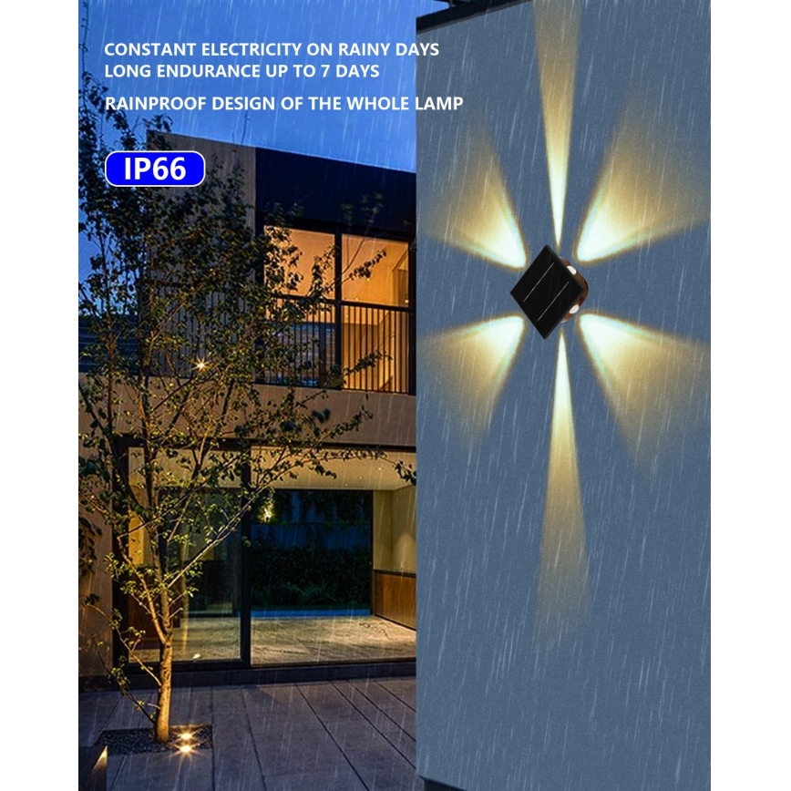 Applique LED solare con sensore LED/2W/5V IP54