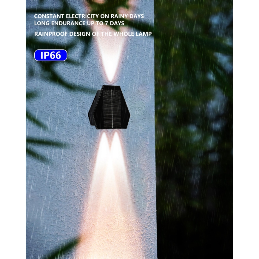 Applique LED solare con sensore LED/2W/5V IP65