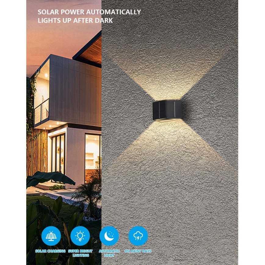 LED-Solarwandleuchte mit Sensor LED/2W/5V IP54