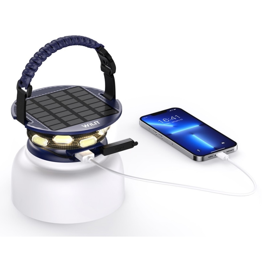 Lampe solaire rechargeable portable RGB avec guirlande LED/10W/5V 3600 mAh IP65 3600 mAh