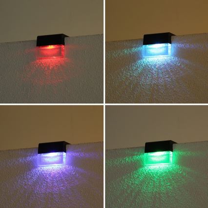 LOT 6x Applique murale solaire RGB LED/1W/1,2V 3500K IP65