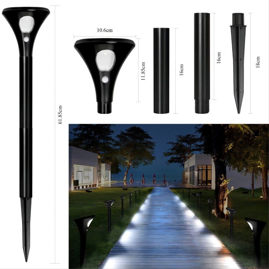 Lampada solare LED con sensore LED/1W/3,7V 6000K IP65