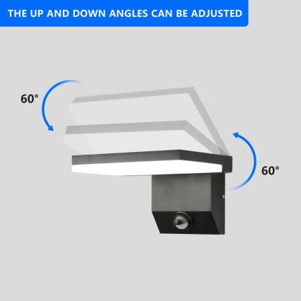 LED-Außenwandleuchte mit Sensor MODERN LED/18W/230V IP65