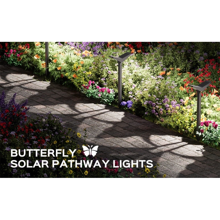 Lampada solare a LED con sensore SUN BUTTERFLY LED/1,5W/3,7V 3000/6000K IP65 1500 mAh