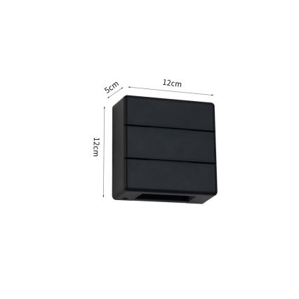 LED-Außenwandleuchte LUXLINE 6W/230V 3000K IP54 schwarz