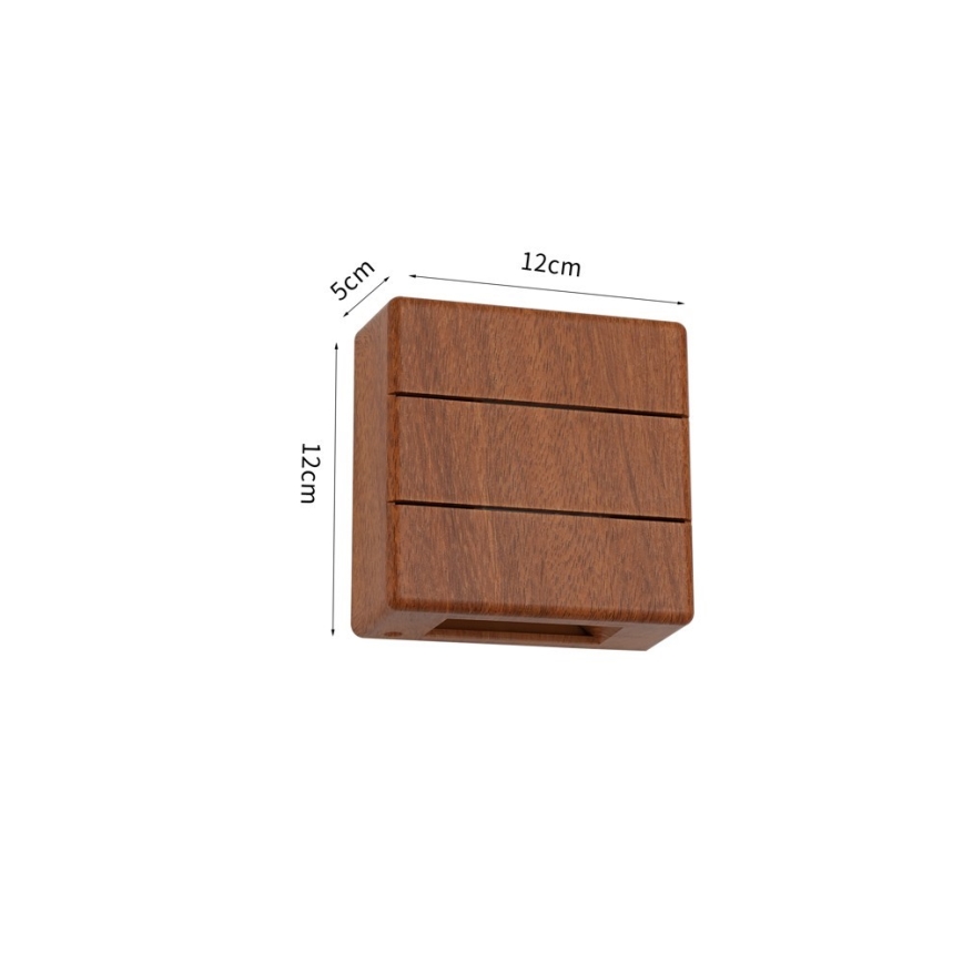 Applique murale d'extérieur LED LUXLINE 6W/230V 3000K IP54 noyer