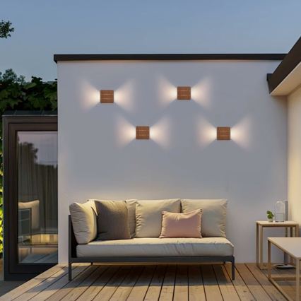 LED-Außenwandleuchte LUXLINE 6W/230V 3000K IP54, Nussbaum