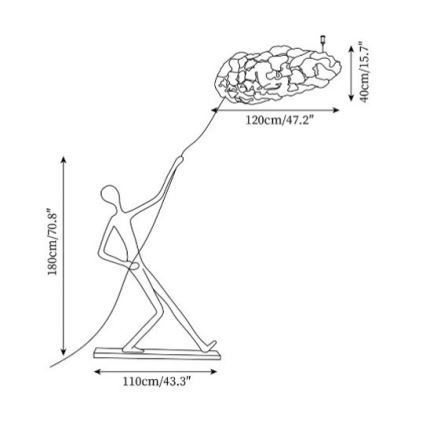Lampada da terra SILUETTE 6xE27/40W/230V 180 cm Dream Reach