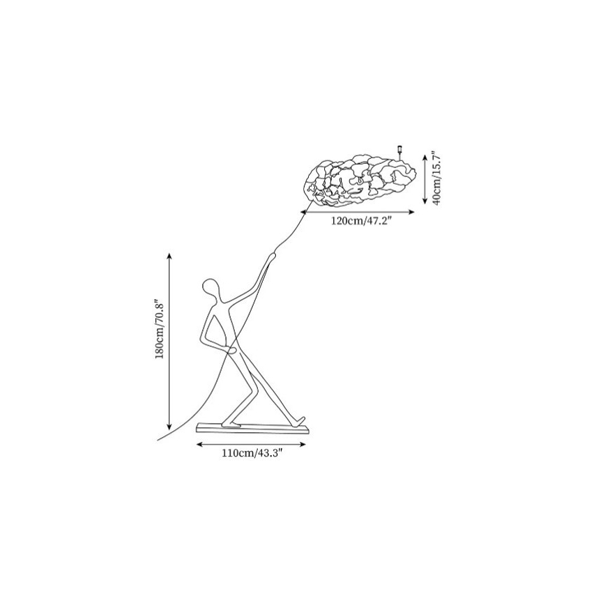 Lampada da terra SILUETTE 6xE27/40W/230V 180 cm Dream Reach