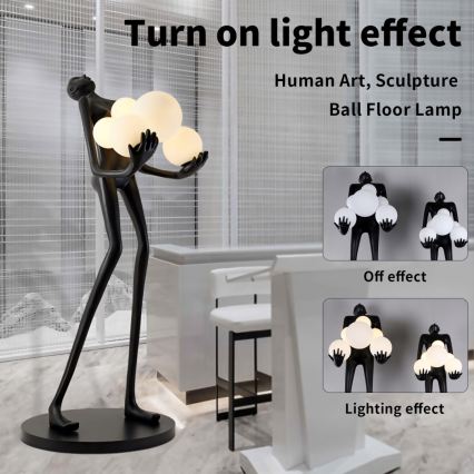 Lampada da terra SILUETTE 6xE27/25W/230V 180 cm Human Ball