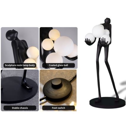 Lampadaire SILUETTE 6xE27/25W/230V 180 cm Human Ball