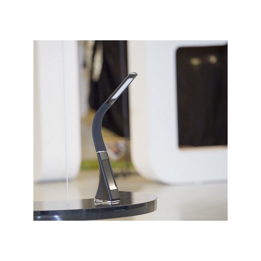 Lampada da tavolo LED dimmerabile con display LED/6,5W/5V nera
