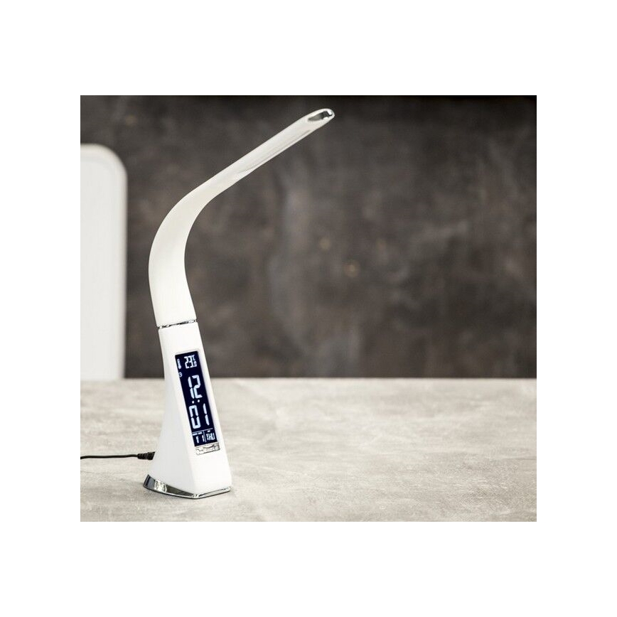 Lampe de table à intensité variable avec écran LEATHER LED/7W/230V blanc