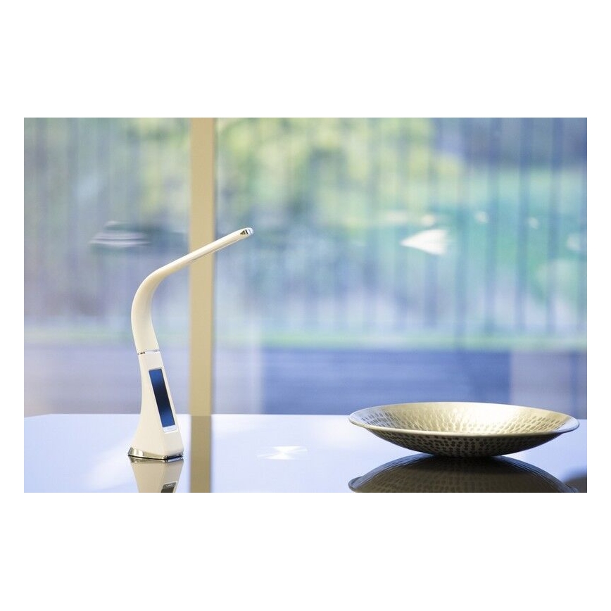 Lampe de table à intensité variable avec écran LEATHER LED/7W/230V blanc